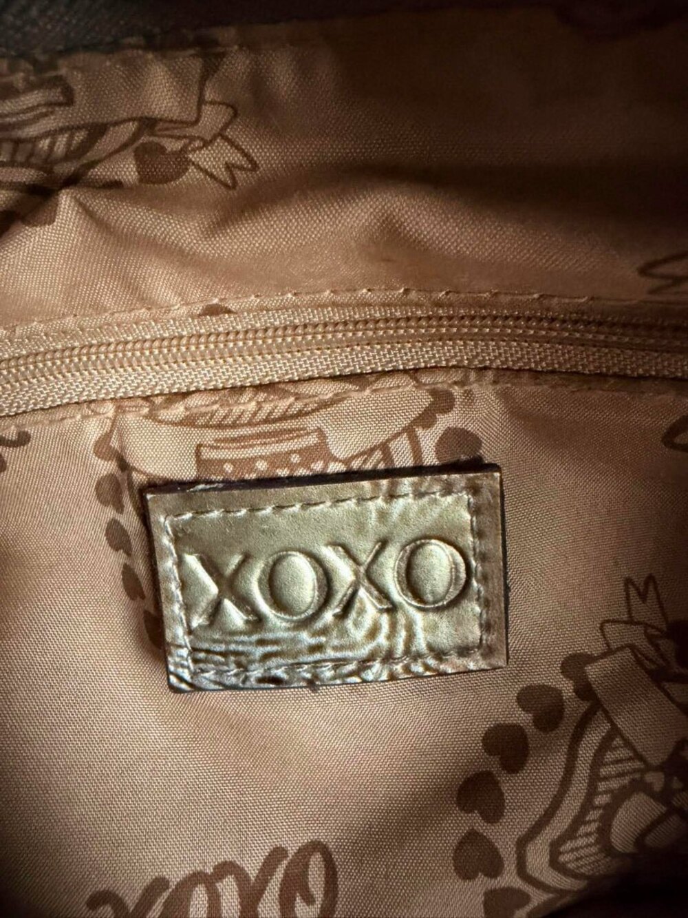 XOXO Y2K Metallic Gold Faux Croc Shoulder Hobo Bag Purse - Picture 6 of 7